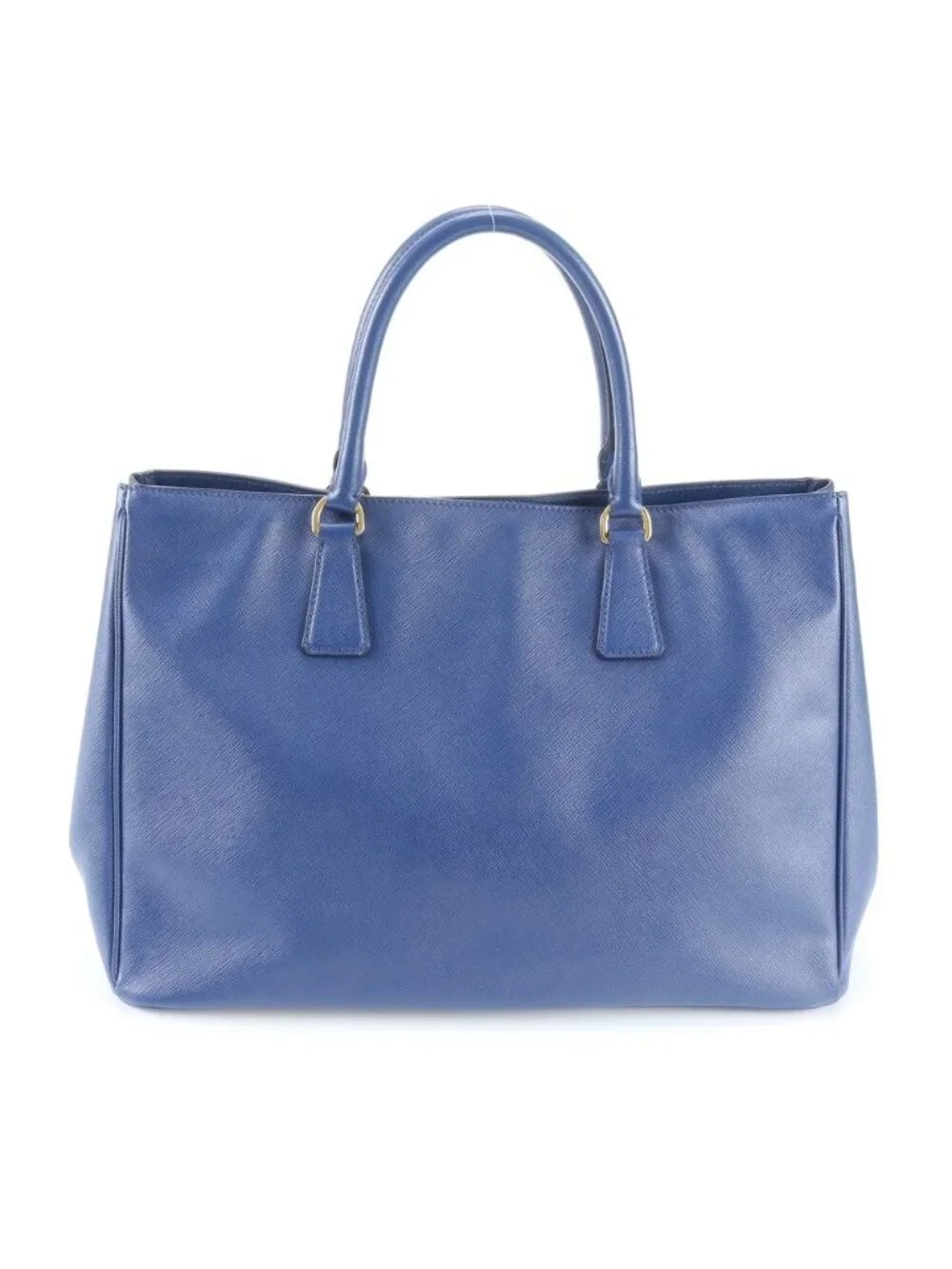 Prada Saffiano Galleria Leather Tote Triangle Logo Blue